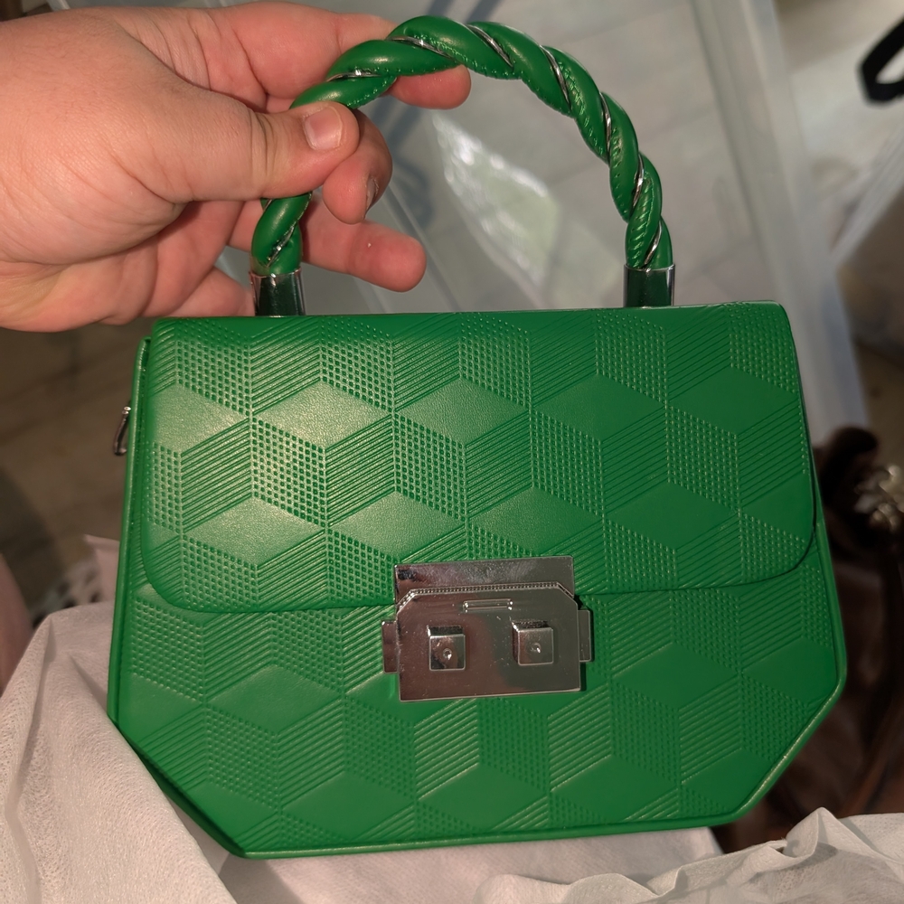 Green Geometric Women's Handbag